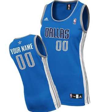 Womens Customized Dallas Mavericks Light Blue Jersey
